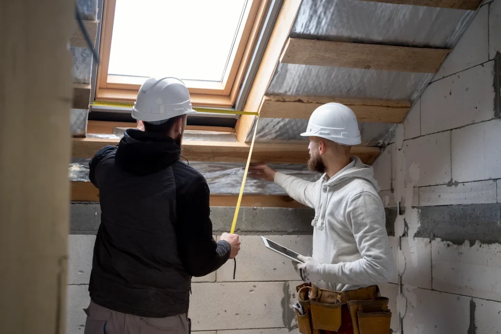 Cork attic space showing insulation and roof ventilation detail