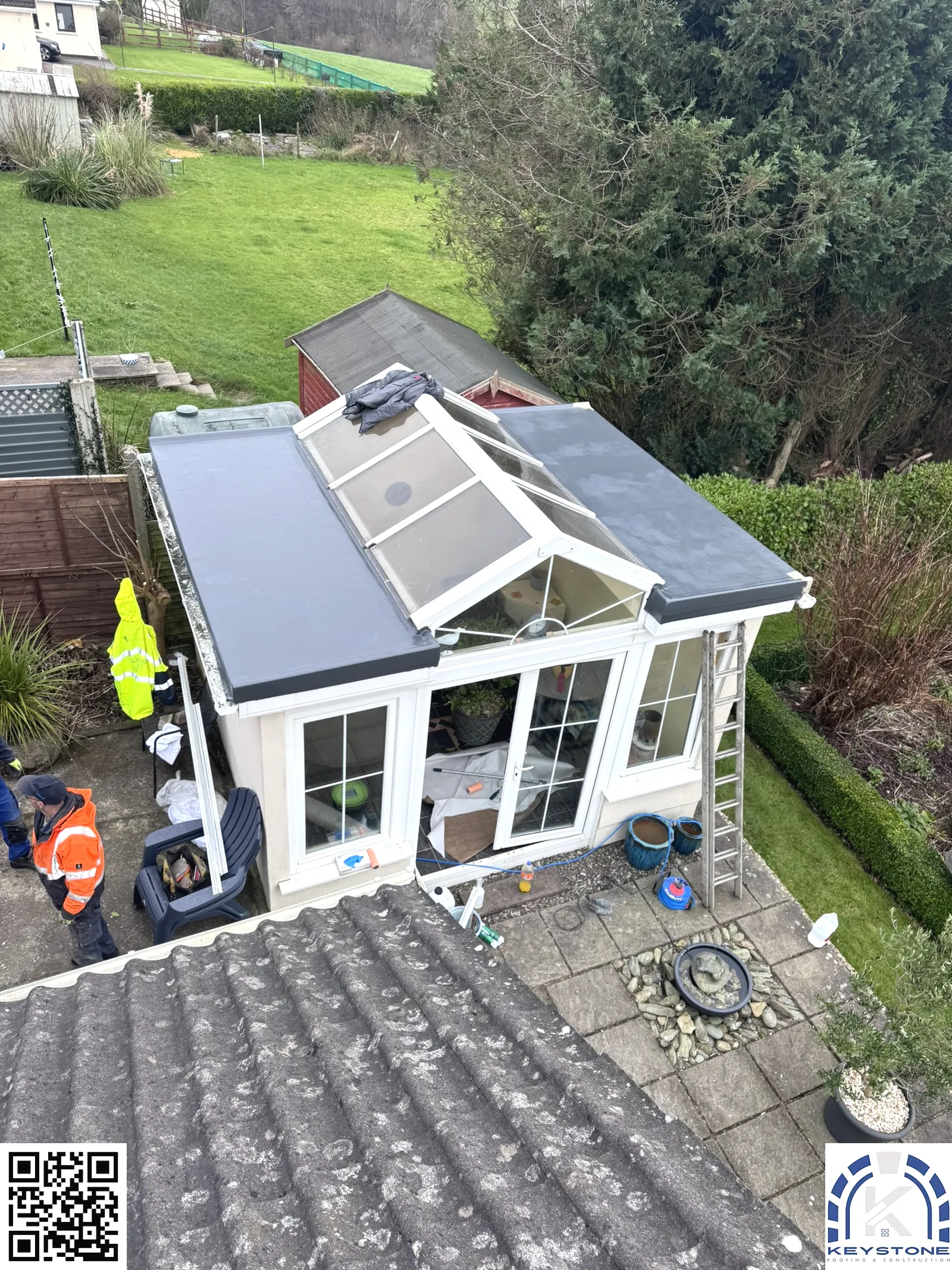 Final inspection and 20-year guarantee handover for Emergency Roof Repairs