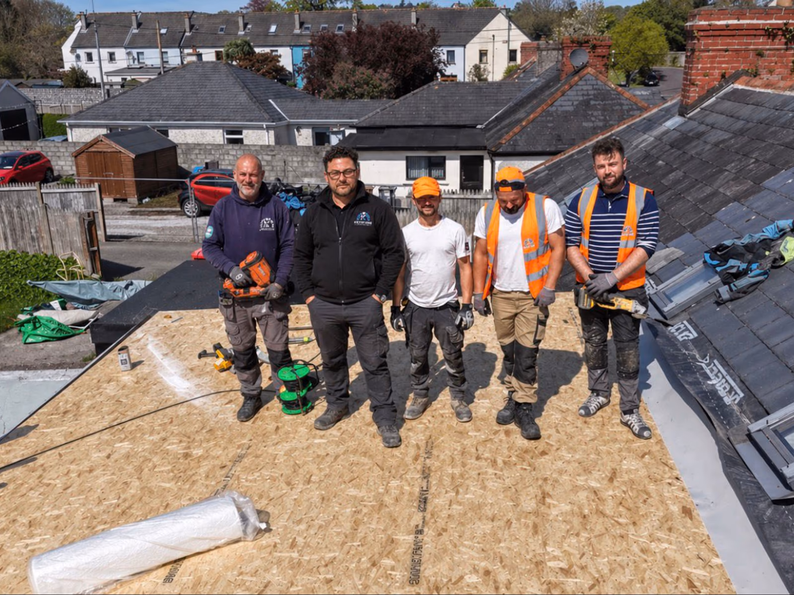 Keystone Roofing team on site in Cork